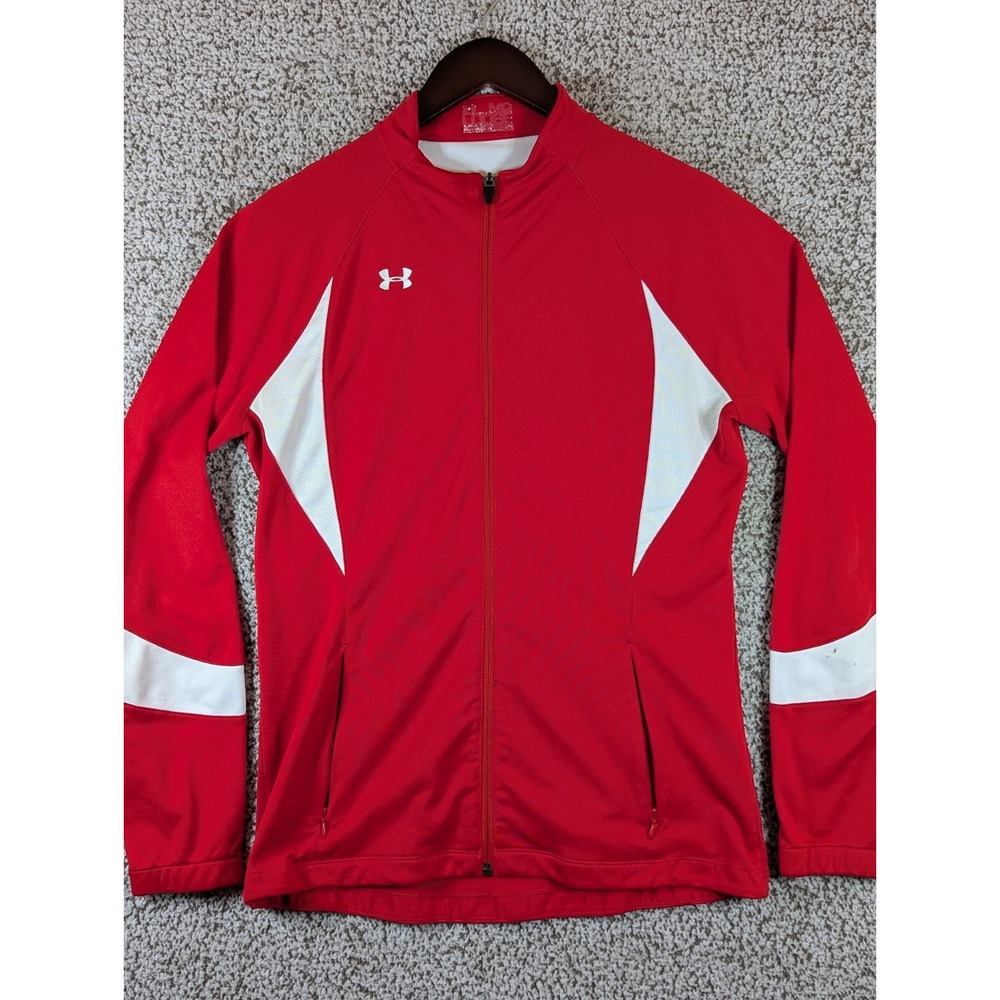 Under‎ Armour Women's Hype Knit Track Jacket Size Medium Red Flaw